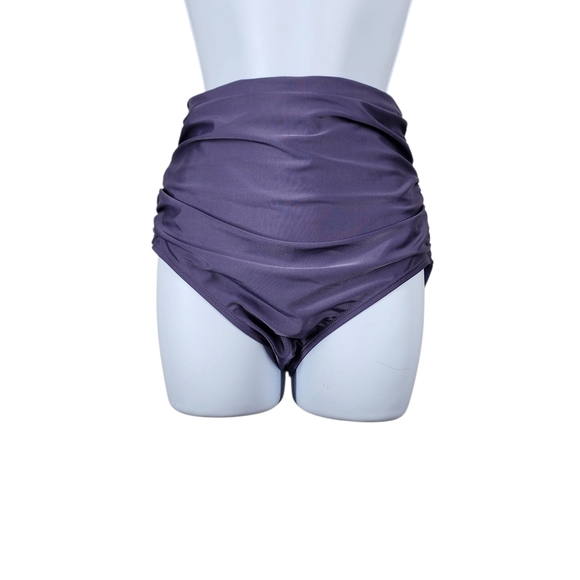 LIVY & KATE HIGH WAISTED RUCHED SWIM BOTTOMS - Picture 1 of 8